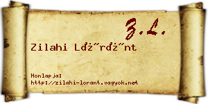 Zilahi Lóránt névjegykártya